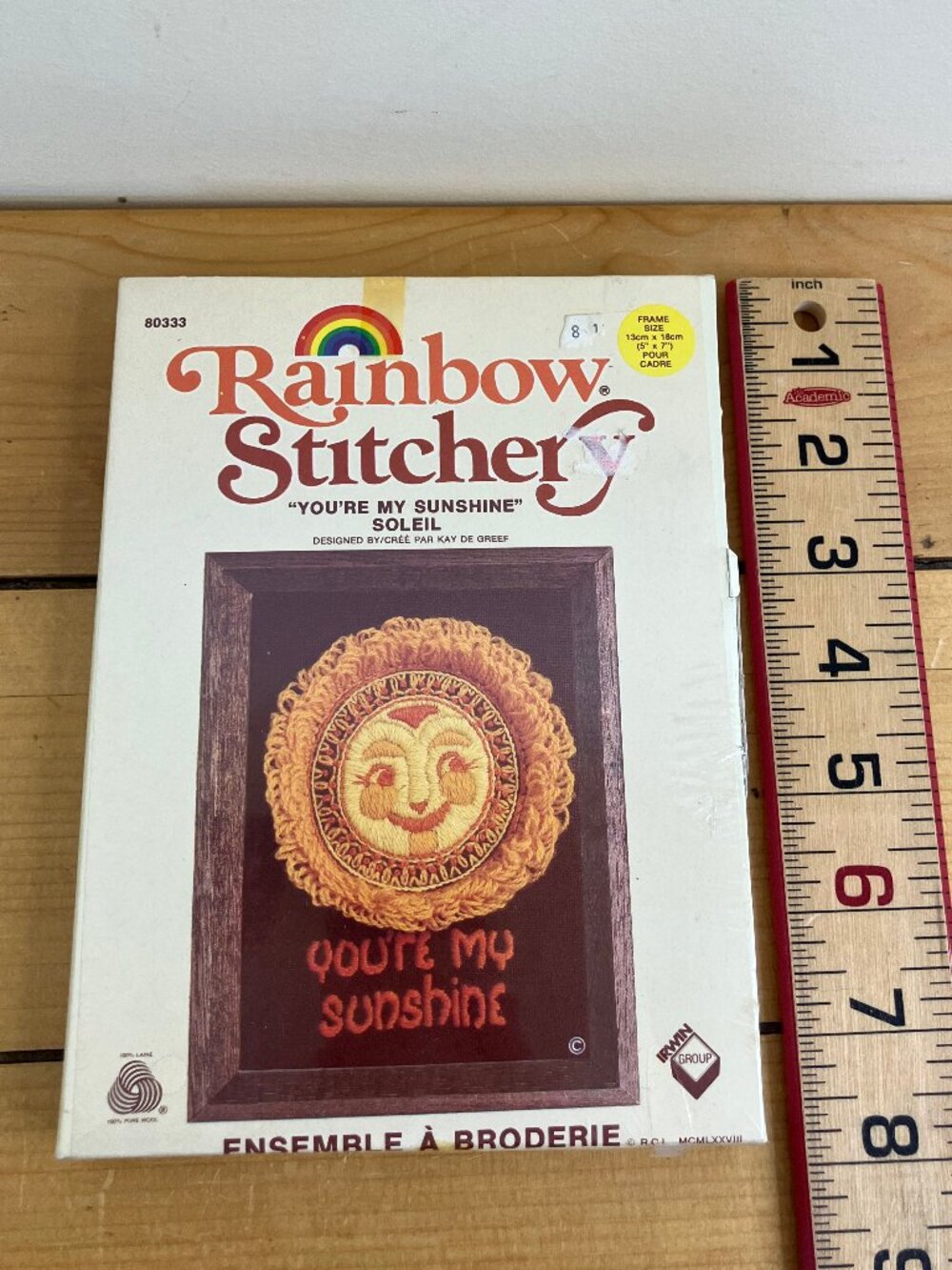 You're My Sunshine Crewel Embroidery Kit Rainbow Stitchery #80333 Vtg 1978